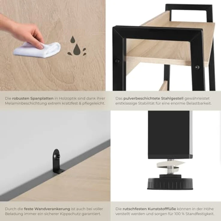 tectake Leiterregal Chatham, Set 1-tlg, Industrial Style – Bild 7