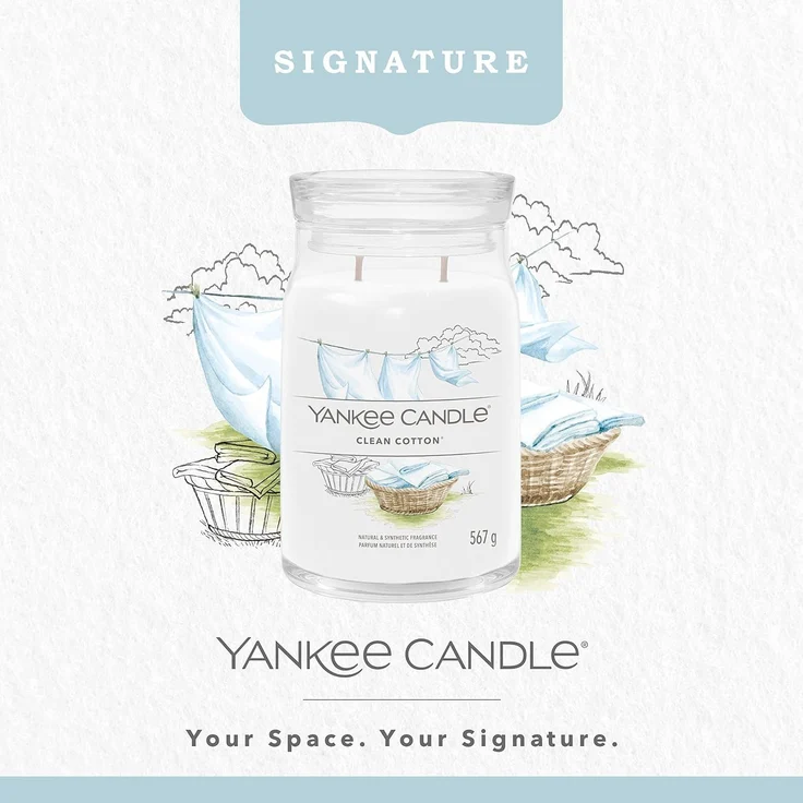 Yankee Candle Duftkerze Signature Clean Cotton 567 g – Bild 2