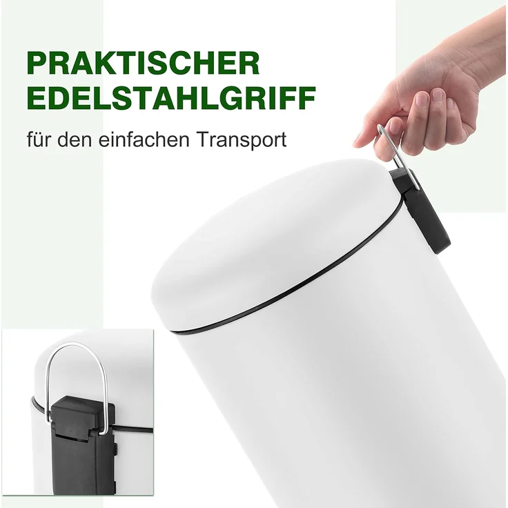 Ribelli Mülltrennsystem Mülleimer, 30 L, weiß, Ø 30 x 69,5 cm – Bild 4