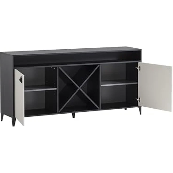 LOOKS BY WOLFGANG JOOP Sideboard Classic, schwarz matt/cremebeige, 179,2 x 39 x 85,8 cm – Bild 5