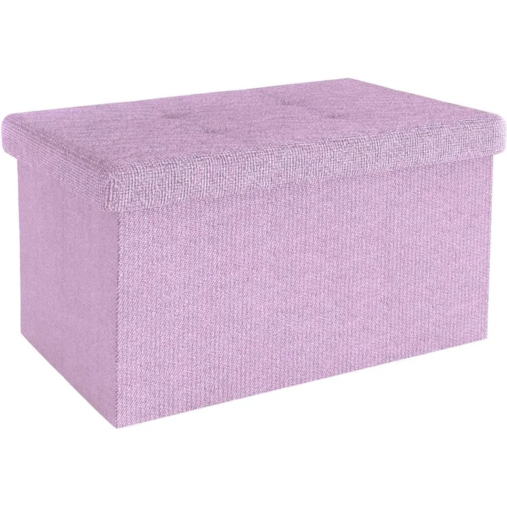 Intirilife Sitzhocker (Sitzwürfel mit Stauraum 49x30x30 cm in LOTUS ROSA - Fußablage, 1 St), Faltbare Sitzbank - aus Stoff mit Mulden - Aufbewahrungsbox Truhe