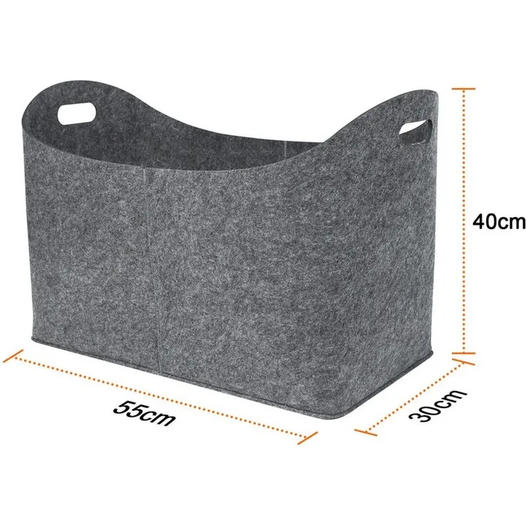 FIVMEN Kaminholzkorb XXL Filztasche mit Verstärkter Griff, Holzkorb für Kaminholz aus Filz (Filztaschen Shopper Extra Dicker)