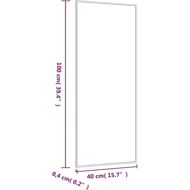 vidaXL Wandspiegel 40x100 cm Glas Rechteckig 350448 – Bild 6