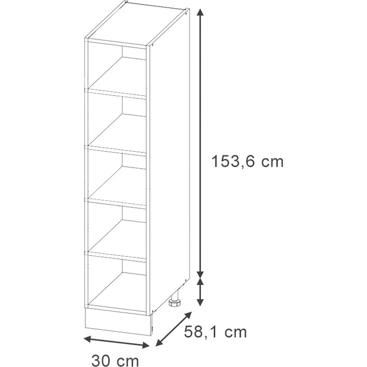 Küchenregal Fame-Line Anthrazit 30 cm ohne Arbeitsplatte Vicco – Bild 2