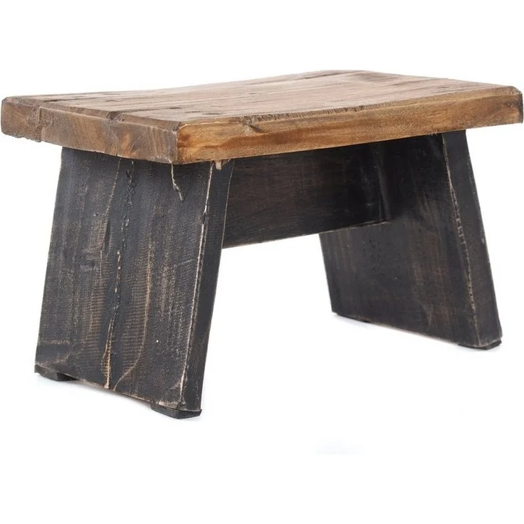 DESIGN DELIGHTS Hocker NOSTALGISCHER FUßHOCKER "SCHEMEL", Altholz massiv, Holzhocker, Farb – Bild 1