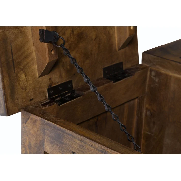 Truhe Mango 76x51x46 braun lackiert RAILWAY #434 – Bild 5