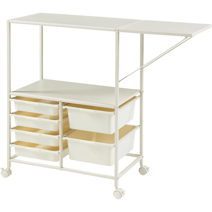 Rollwagen Sørfold mit Kästen 100x37x85cm Weiß [en. casa] – Bild 3