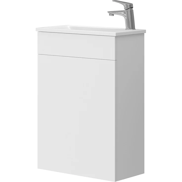 Waschbeckenunterschrank Amadeo Weiß 2 Teile, mit Waschbecken Vicco – Bild 1