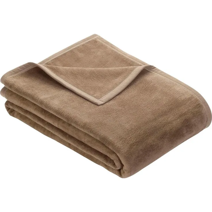 Ibena Berlin Kuscheldecke, 58 % Baumwolle, 35 % Polyacryl, 7 % Polyester hellbraun, 150x200 cm
