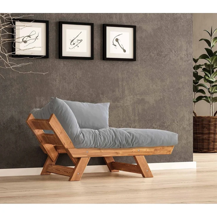 Skye Decor 'CPT8153-140' Garten-Sessel, Teak / Grau, 108-140 x 75 cm – Bild 2