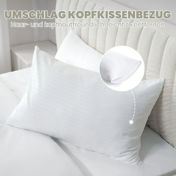 Good Nite Bettwäsche Gestrecktes Mikrofaser-Bettwäsche-Set mit Reißverschluss, Mikrofaser (Polyester), 3 teilig, Hochwertige Mikrofaser, gebürstet, Umschlagstil – Bild 3