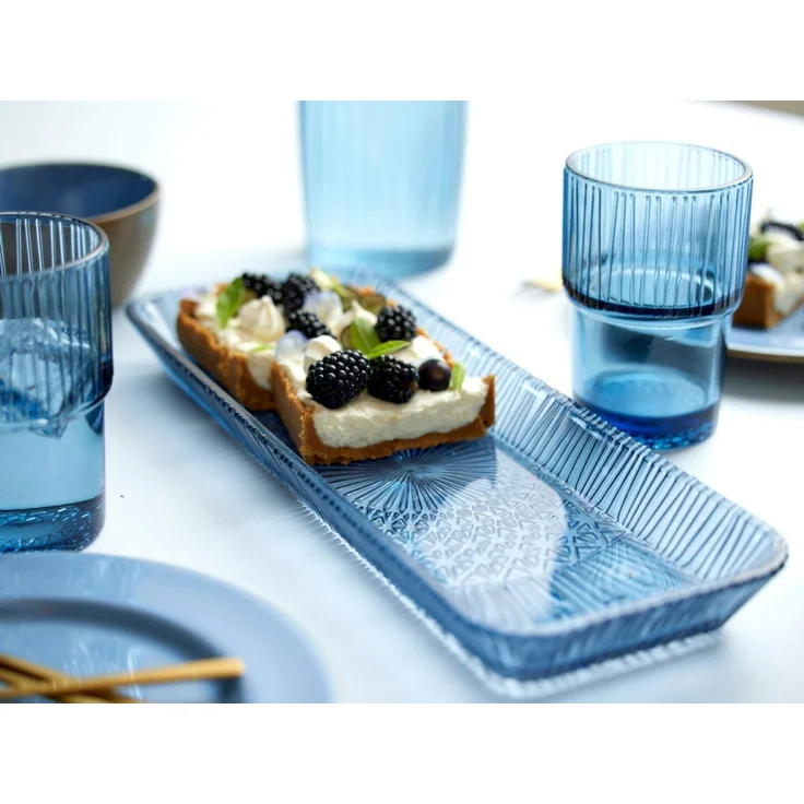 Bitz Servierplatte Kusintha Servierplatte rechteckig blau 38 x 14cm, Glas, (Platten), Servierplatte rechteckig Kusintha 38 x 14 cm Blau – Bild 3