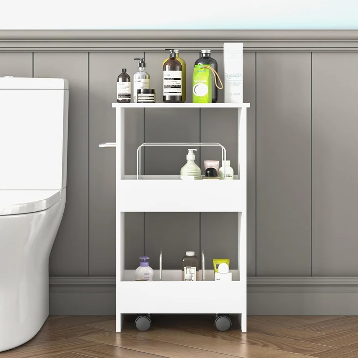 Rollwagen Katra 67x40x20 cm Weiß [en. casa] – Bild 4