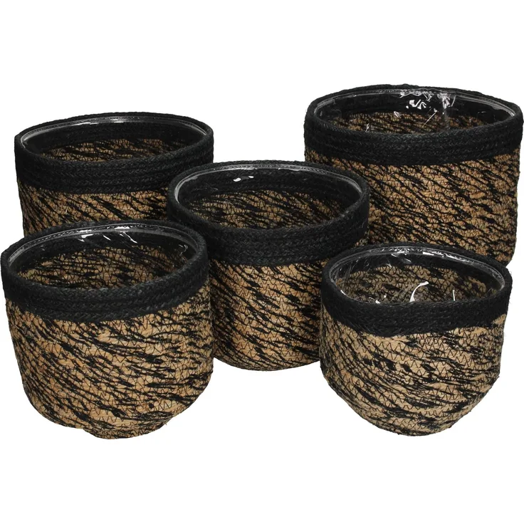 Pflanzgefäß JUTE schwarz XL BHT 21x15x21 cm schwarz