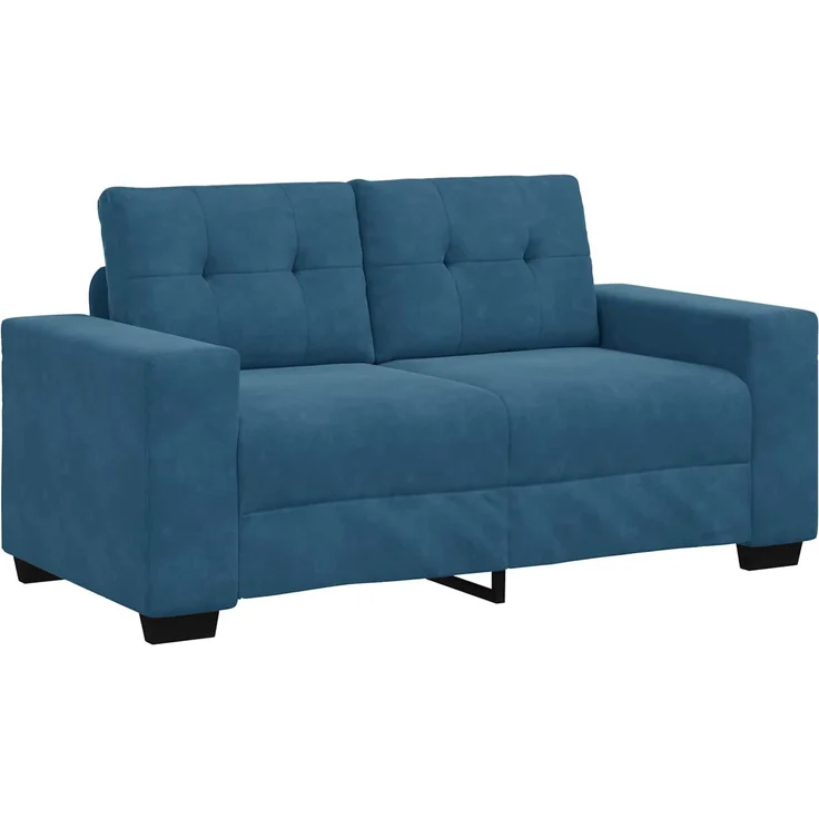 vidaXL Zweisitzer-Sofa Blau 160 cm Samt 4105119 – Bild 1