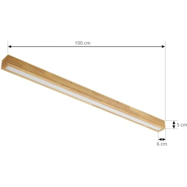 Lucande LED Deckenlampe Emara, Holz 1-flammig, moderne Designer-Deckenleuchte für Wohnzimmer, energiesparend mit Leuchtmittel inklusive – Bild 5