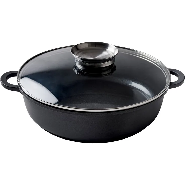 Homeware Braten- & Schmortopf, Aluminium schwarz, 28 x 7.5 x 7.5 cm, Backofengeeignet