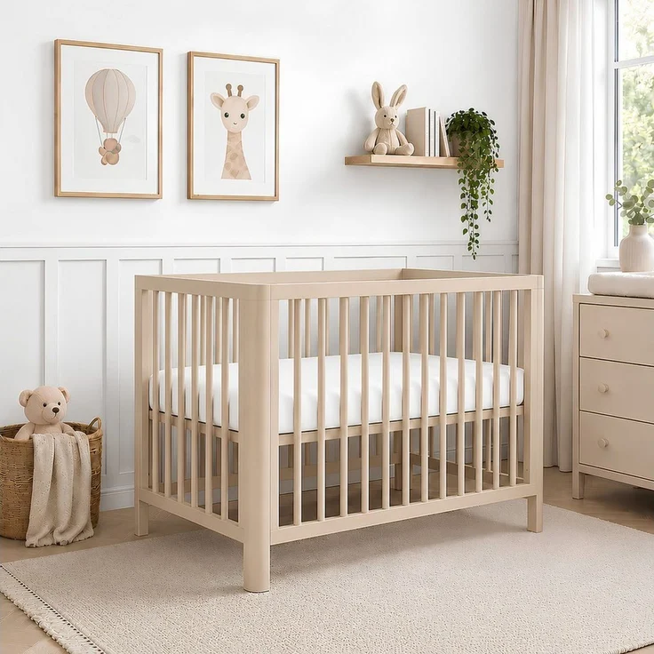 Baby-Delux Babybett Lio Schutzgitter umbaubar, Kinderbett Gittebett 60x120 Barriere Matratze – Bild 1