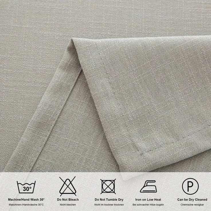 Simurq Tischdecke Wasserabweisend, Leinenoptik Tischdecke Abwaschbar - Lotuseffekt (Pflegeleicht & fleckenabweisend Tischdecken, Tischdecke Rund - Tischtuch Table Cloth) – Bild 3
