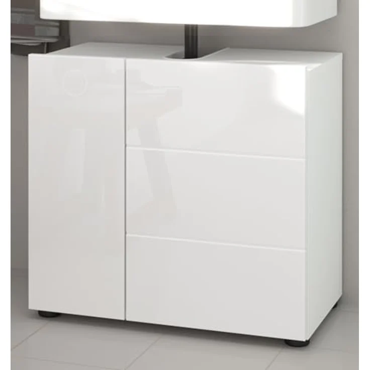 Waschbeckenunterschrank Larik in weiß Hochglanz 60 cm – Bild 5