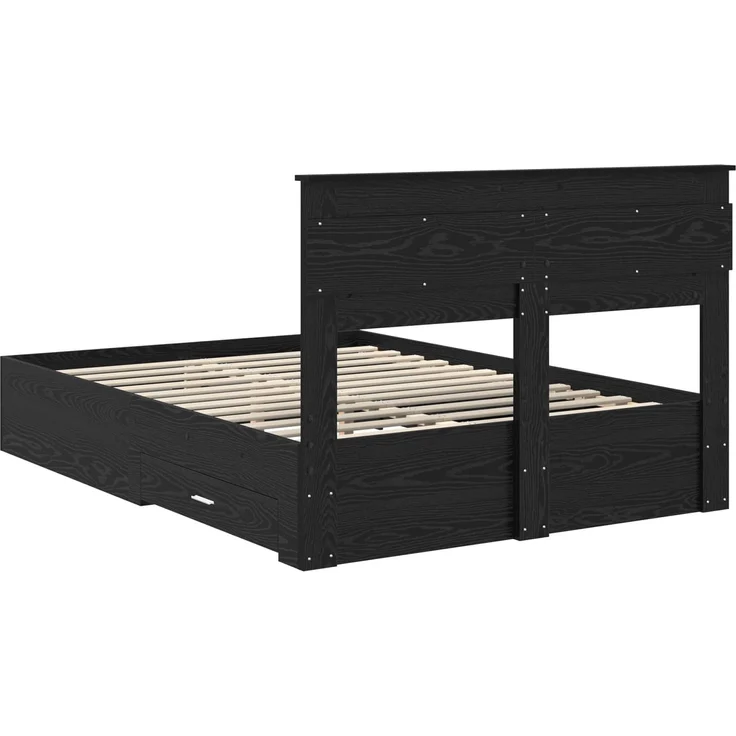 vidaXL Bettrahmen Schwarz Eichen-Optik 160 x 200 cm Holzwerkstoff 3409967 – Bild 9