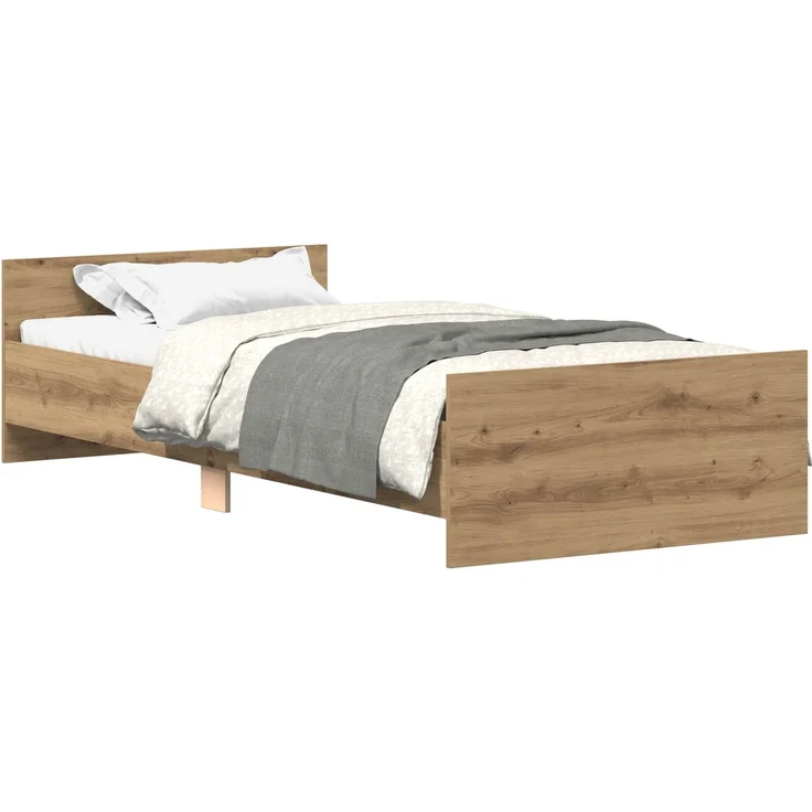 vidaXL Bettgestell mit Kopfteil Artisan-Eiche 80 x 200 cm 8009034 – Bild 3