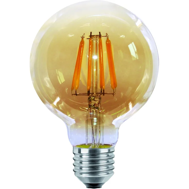 E27 4W LED Filament Globe Glühbirne Warmweiß 350 lm Glühfaden Retro Edison Lampe Vintage Look Fadenlampe Ballform