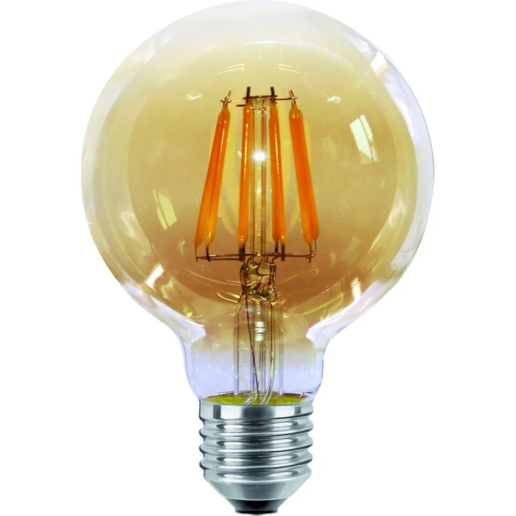 E27 4W LED Filament Globe Glühbirne Warmweiß 350 lm Glühfaden Retro Edison Lampe Vintage Look Fadenlampe Ballform