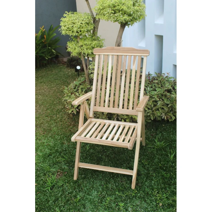 Teak Klappsessel Natur Klappstuhl Gartenstuhl Holzstuhl Gartensessel Campingstuhl – Bild 6