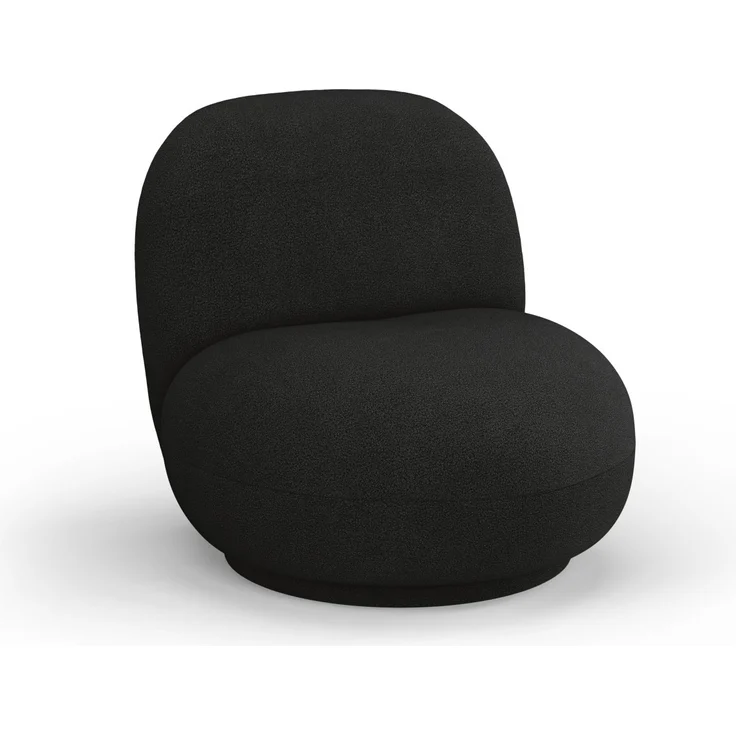 Micadoni Drehbarer Sessel Chuck Boucle Schwarz – Bild 2