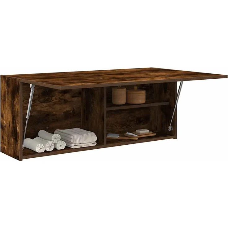 vidaXL Bad-Wandschrank Räuchereiche 100x25x40 cm Holzwerkstoff 860107 – Bild 1