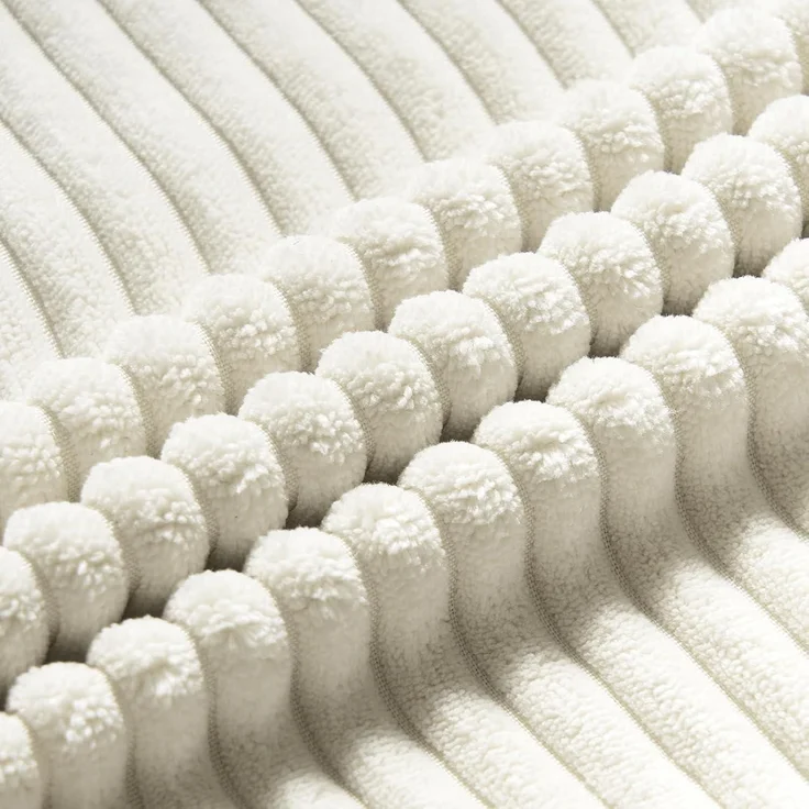 Topfinel Kissenbezug 35x35 2er Set Creme beige gestreiftes Muster Kordsamt – Bild 3