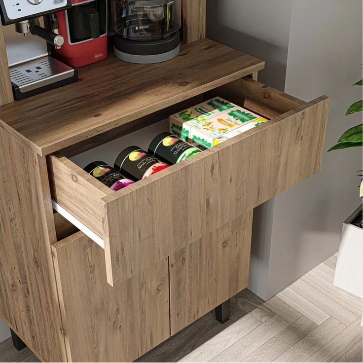 Roomart Küchenregal VENEDIK Küchenschrank 60 cm, Buffet, Schublade in 4 Farben, Buffet- & Mehrzweckschrank, LED Bogennische, Schublade, 4 Farben, 18 mm Platten – Bild 3