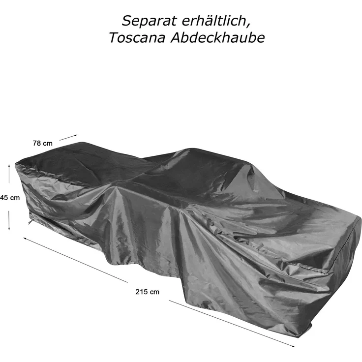 Sonnenliege Toscana (inkl. Auflage, Farbe wie abgebildet) aus hochwertigen Kunstrattan, Liegen Farbe: Java Braun mit grauer Auflage – Bild 10