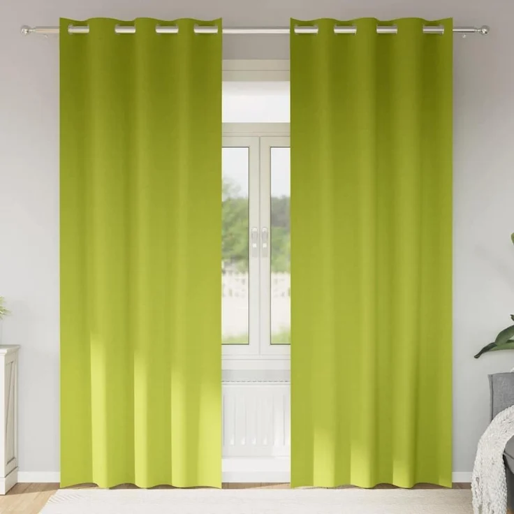 vidaXL Verdunkelungs-Vorhänge mit Ringen 2 stk. Grün 245 x 140 cm 4107391 – Bild 2