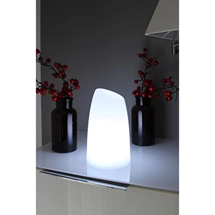 Arnusa LED Tischleuchte PL201 Akkulampe mit USB Aufladekabel RGB Fernbedienung, USB-Ladefunktion, LED fest integriert, 16 Leuchtfarben und 4 Farbwechselprogramme per Fernbedienung einstellbar, 12x20 cm dimmbar – Bild 4