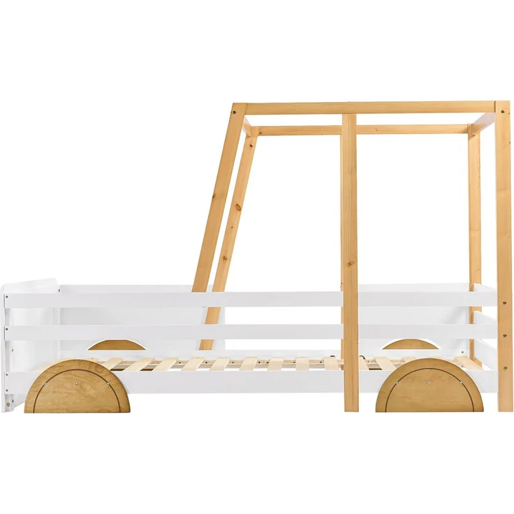 Kinderbett mit Lattenrost, 90x200 cm, Kinderbett mit Rausfallschutz, Kiefer – Bild 10