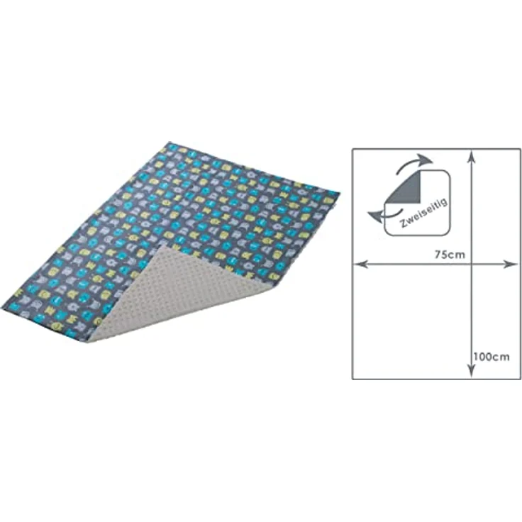 Medi Partners Babydecke Baby Decke Neugeborenen - Kuscheldecke Geschenk Babydecken 75x100cm für Kleinkinder Mädchen Krabbeldecke Kinderbett Kinderwagen 100% Baumwolle (Kreaturen mit grauem Minky) – Bild 4