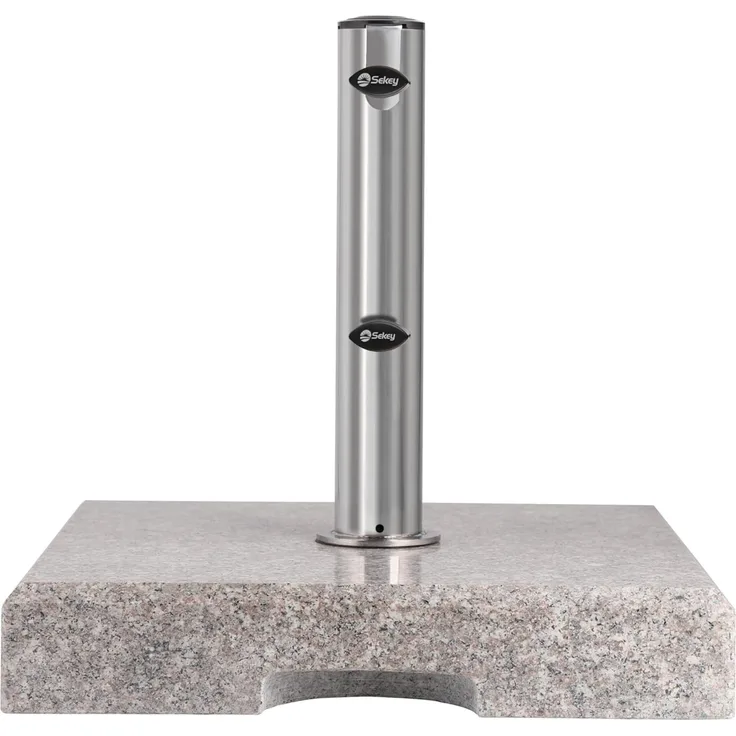 Sekey Granit Sonnenschirmständer mit Edelstahlrohr, Hochwertiger Sockel, für Schirmstöcke bis 32-48 mm, Balkonschirmständer 30KG Quadratisch