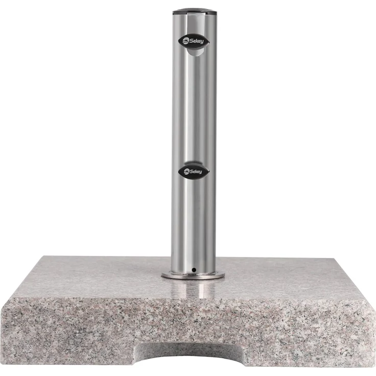 Sekey Granit Sonnenschirmständer mit Edelstahlrohr, Hochwertiger Sockel, für Schirmstöcke bis 32-48 mm, Balkonschirmständer 30KG Quadratisch – Bild 1