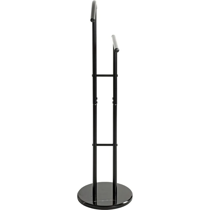 Haku Herrendiener Dressboy aus Stahlrohr schwarz pulverbeschichtet mit Marmorfuß, Anzugständer fürs Schlafzimmer, 48x30x105 cm – Bild 7