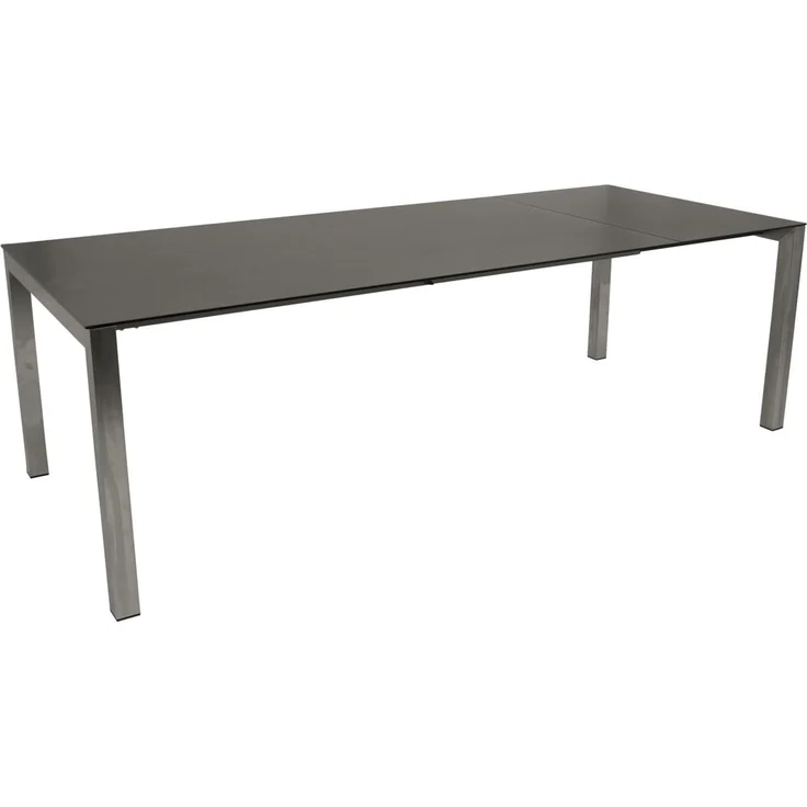 DEGAMO SYDNEY Garten-Ausziehtisch, Edelstahl + Glas, grau, 180/240x100cm – Bild 8
