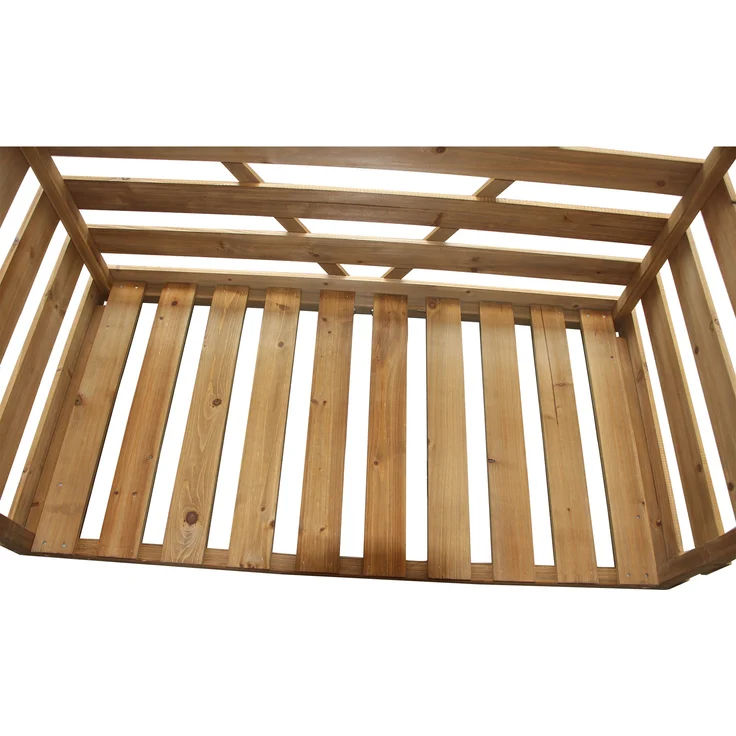 MCombo Kaminholzregal Brennholzregal Kaminholzunterstand 1200, mit Rückwand, aus Holz, Braun, 64 x 116 x 123 cm – Bild 3