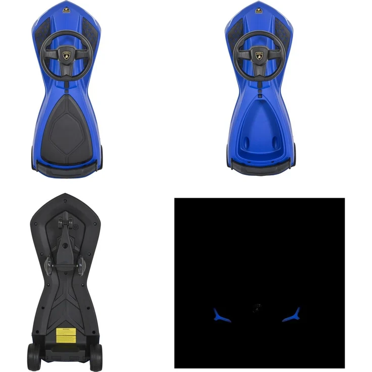 Moni Kinder Rutschfahrzeug Lamborghini Swing Car Musikfunktion Lichter bis 110kg blau – Bild 5