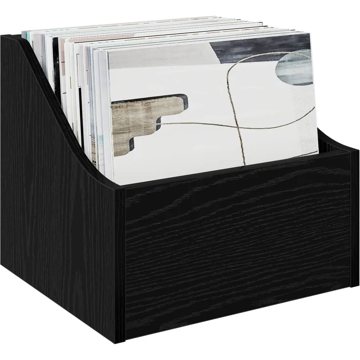 vidaXL LP Plattenbox 2 stk. Schwarz Eichen-Optik 37 x 33 x 32 cm 8012765 – Bild 3
