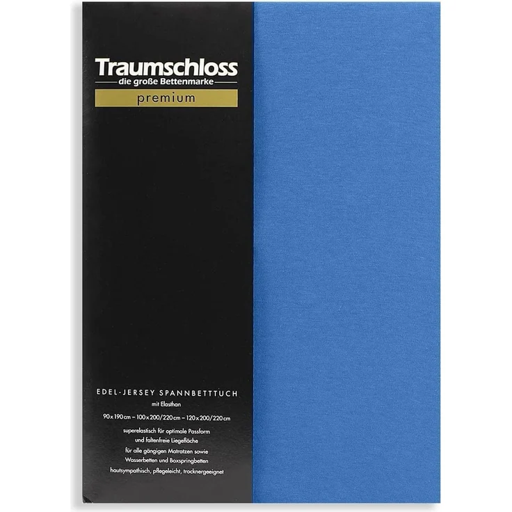 Traumschloss Premium Edel-Jersey Spannbettlaken royal 140-160x200-220 – Bild 1