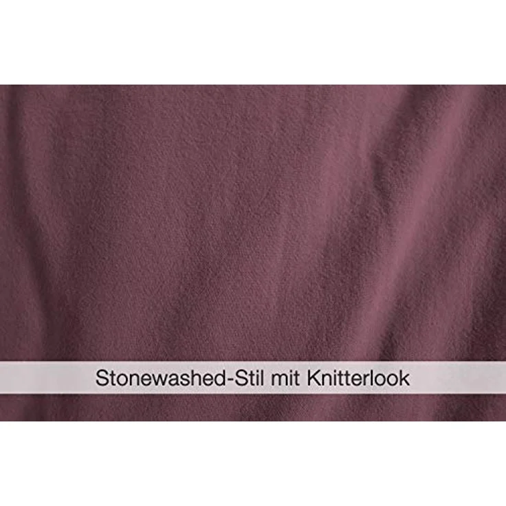 Bettwäsche Lissabon, Renforcé (Bio-Baumwolle), 2 teilig, unifarben, stonewashed und in vielen Farben – Bild 5