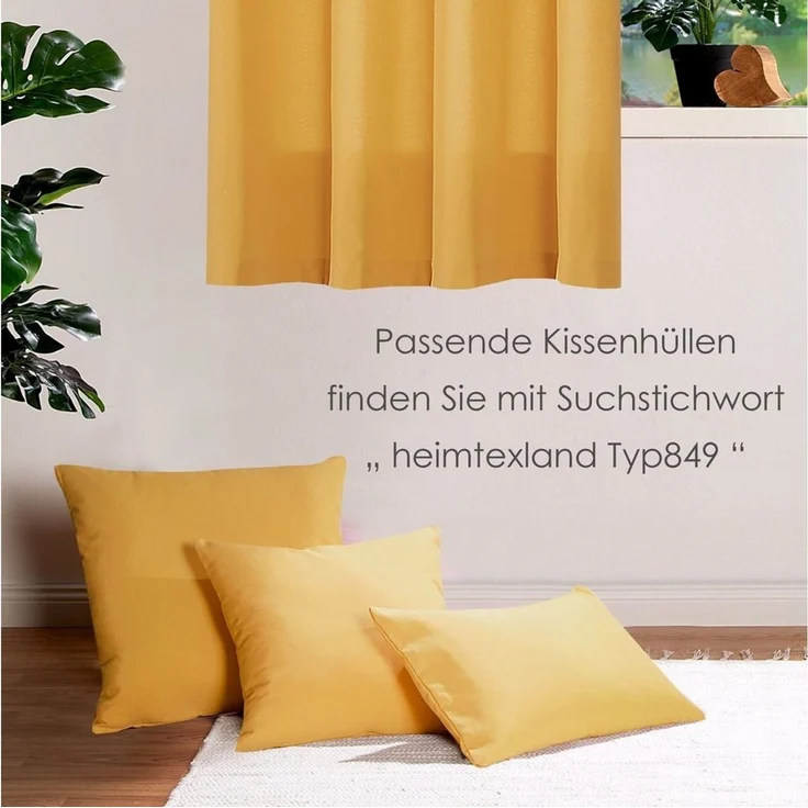 heimtexland Vorhang heimtexland ® Deko Vorhang Baumwolle Dekoschal Blickdicht Einfarbig (1 St), Ösen, blickdicht, Baumwoll-Gemisch, blickdicht – Bild 2