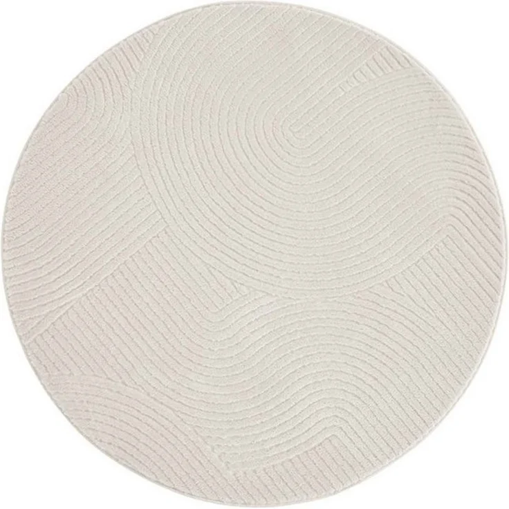 TaraCarpet Teppich TaraCarpet Homestyle 390 Wellen, rechteckig, Höhe: 10 mm, Felloptik Wohnzimmer hoch-tief weich waschbar Welle creme 50x80 – Bild 2
