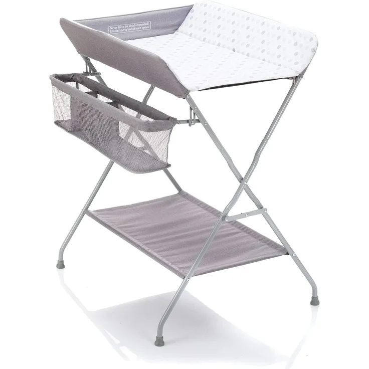 Fillikid Wickelkommode Exklusiv Circle - Grau, Baby Wickelkombi Wickelkommode Wickeltisch klappbar mit Fächern